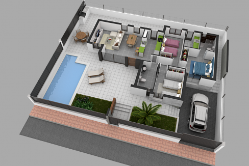 PLANO CHALET 3D